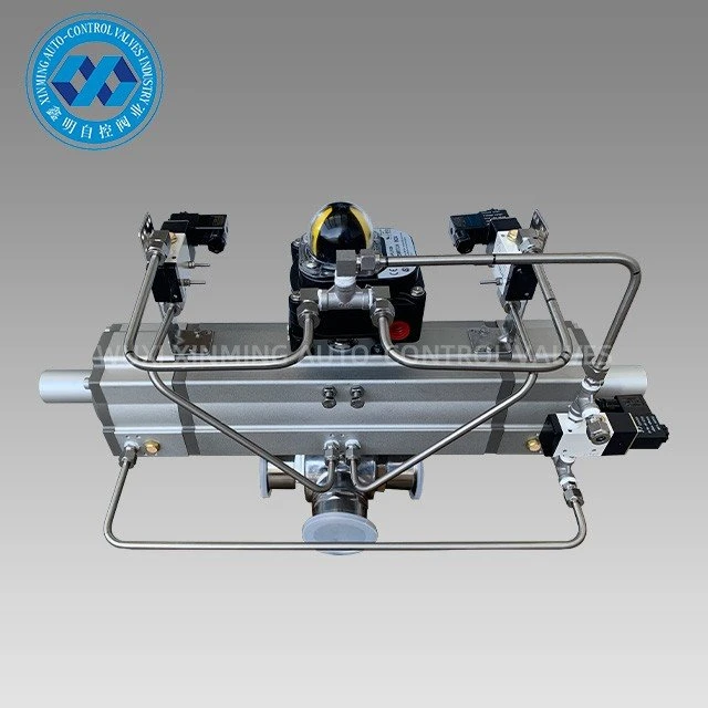 Sanitary Three Way Clamp Ball Valve With Pneumatic Actuator