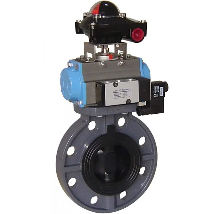 New Arrival Pvc Flange Butterfly Valve With Pneumatic Actuator